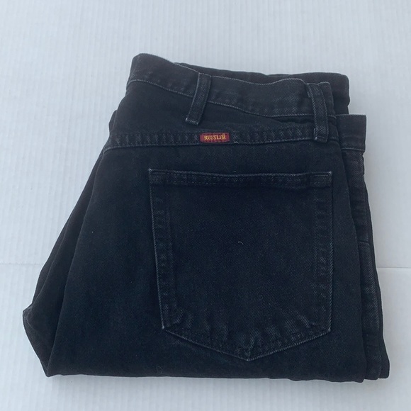 Rustler Black Denim Jeans pants 38x32